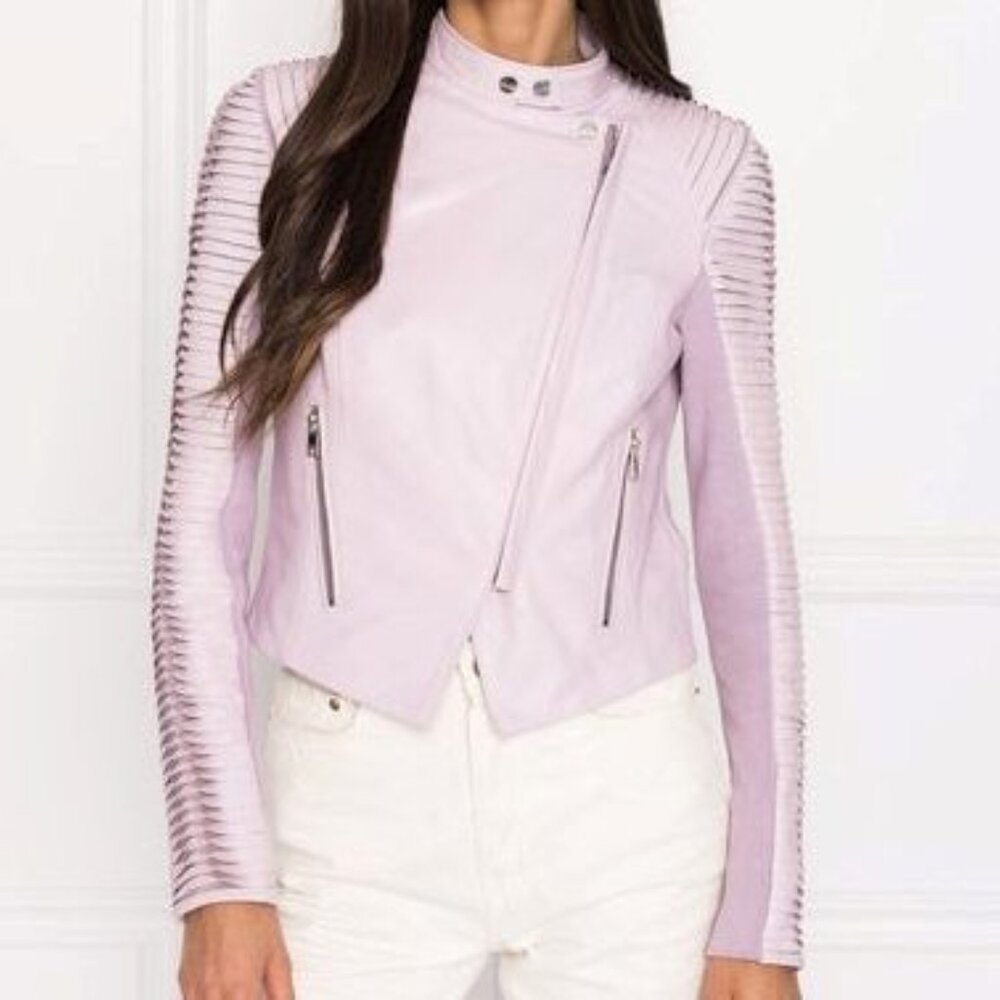 Lamarque NWT Azra Leather Jacket in Lavender